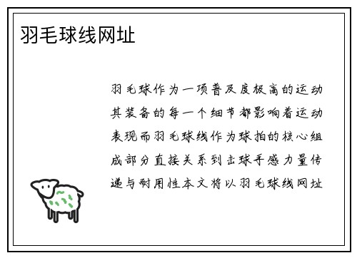 羽毛球线网址